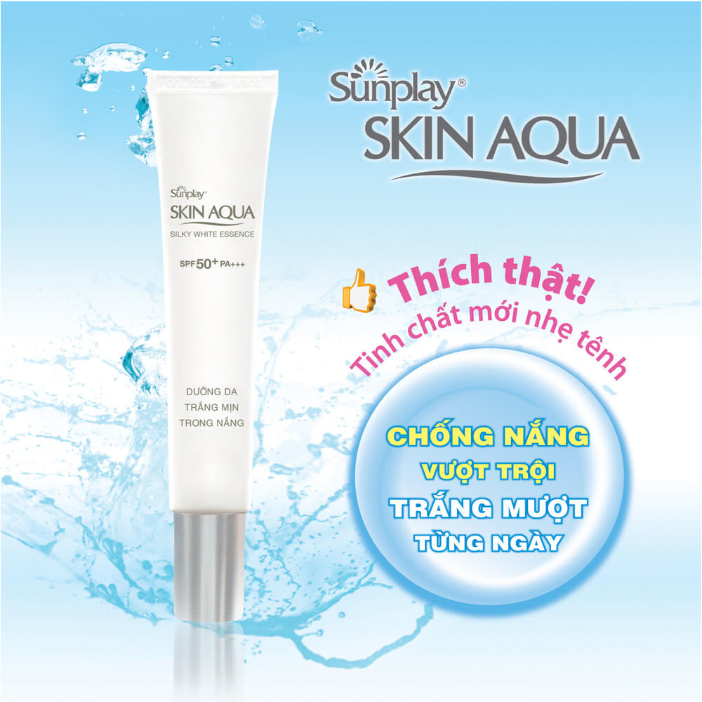 Kem chống nắng cho da dầu Sunplay Skin Aqua Silky White Essence